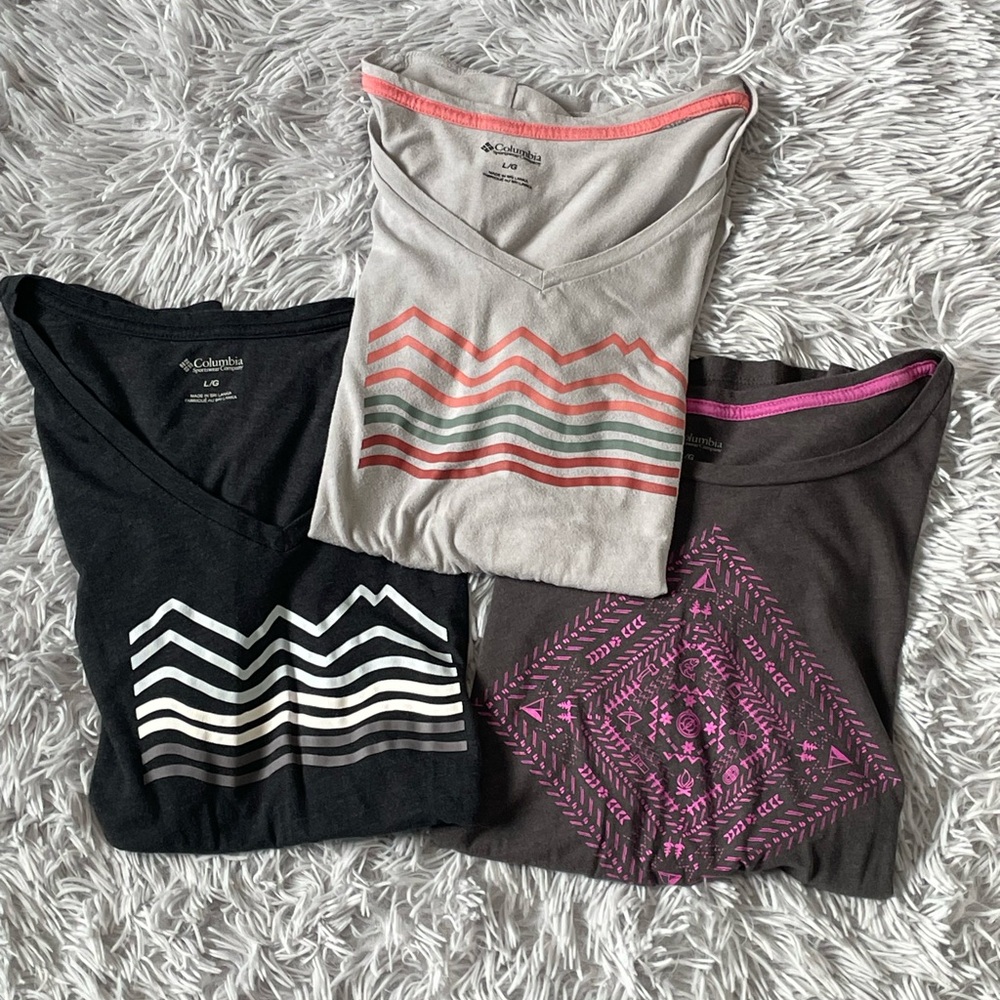 Columbia Women's Short Sleeve Tees - Black, Gray, Brown